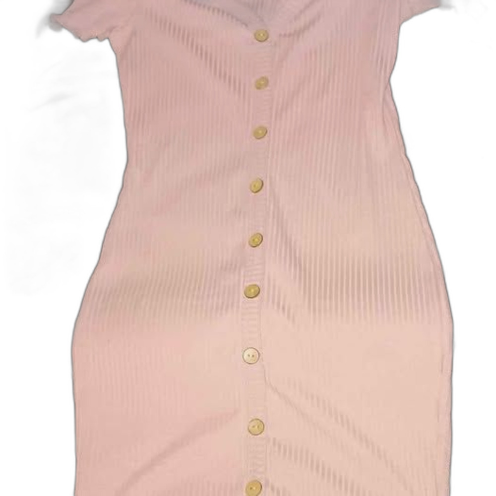 Casual Spring/ Summer Pink button up short dress